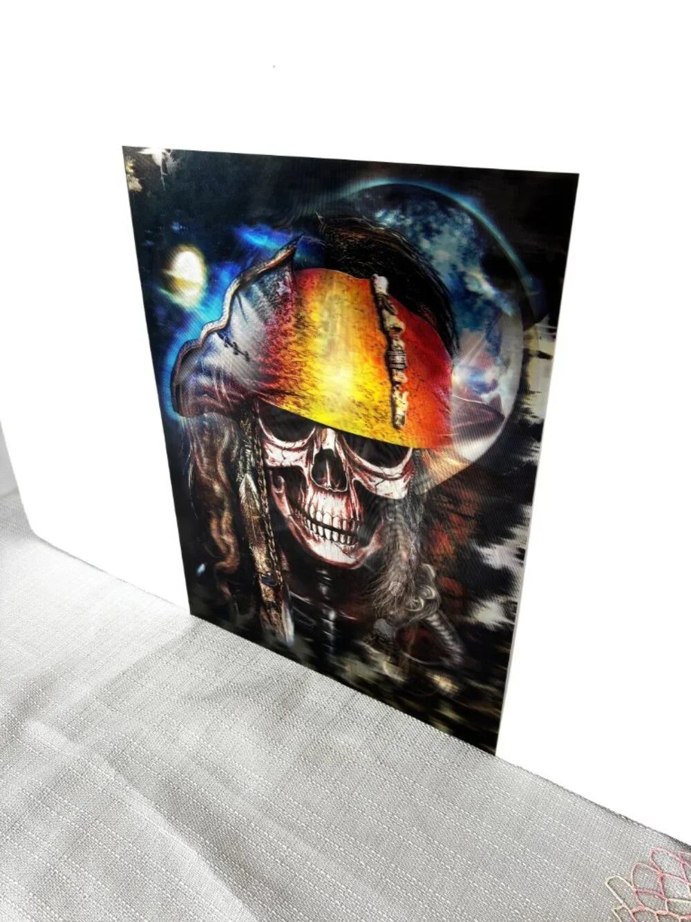 Pirate Skull & Cross Bones Holographic 3d lenticular 3 In 1 Poster 12”x16” NWOT